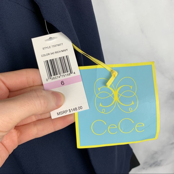 NWT CeCe Cynthia Steffe Pan Collar Scallop Dress S - Picture 9 of 11